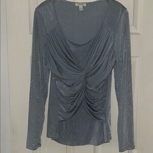 Elegant Gray Long Sleeve Top